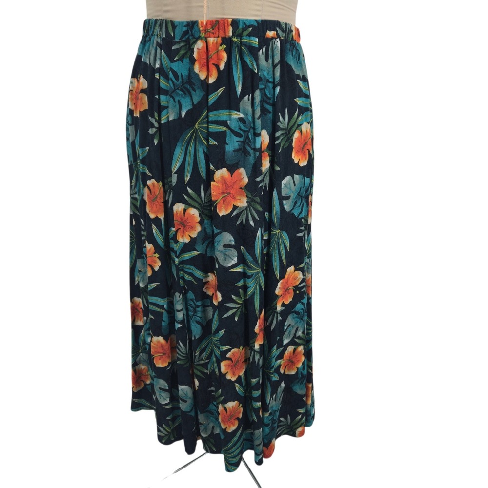 Notations Maxi Skirt Women Large Floral Rayon Tropical Summer Boho